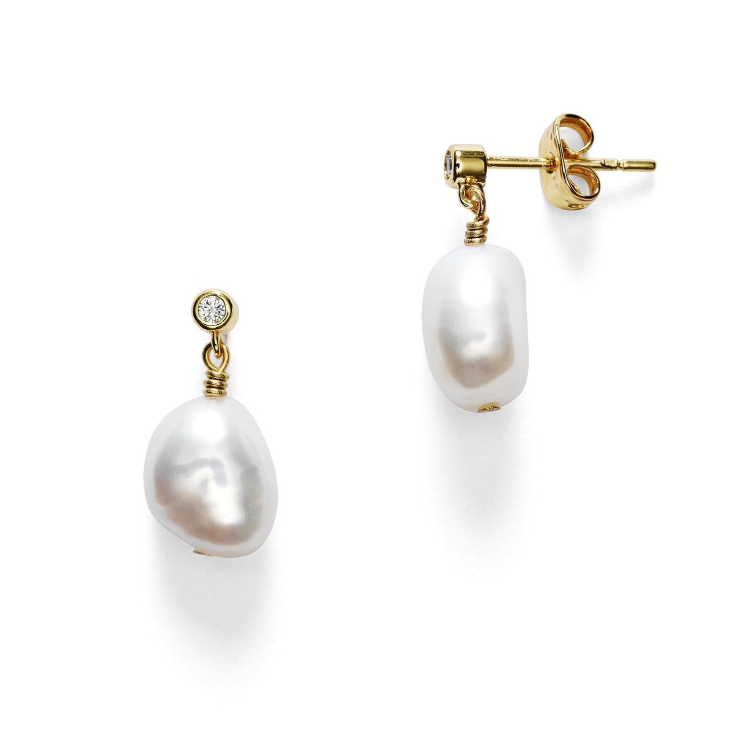 Anni Lu Iconic Gem In A Hoop 18k-gold-plated, Cubic Zirconia & Imitation  Pearl Hoop Earrings in Metallic